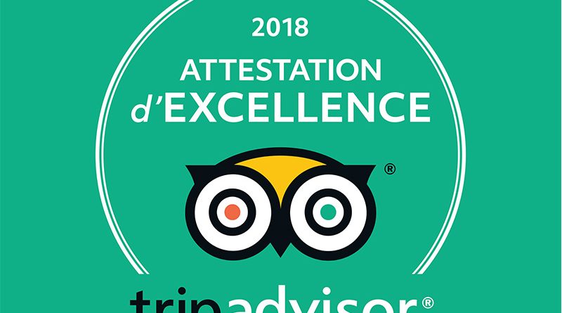 Trip advisor certificat d'excellence 2018 Izakaya