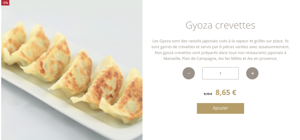 gyoza crevette restaurant japonais