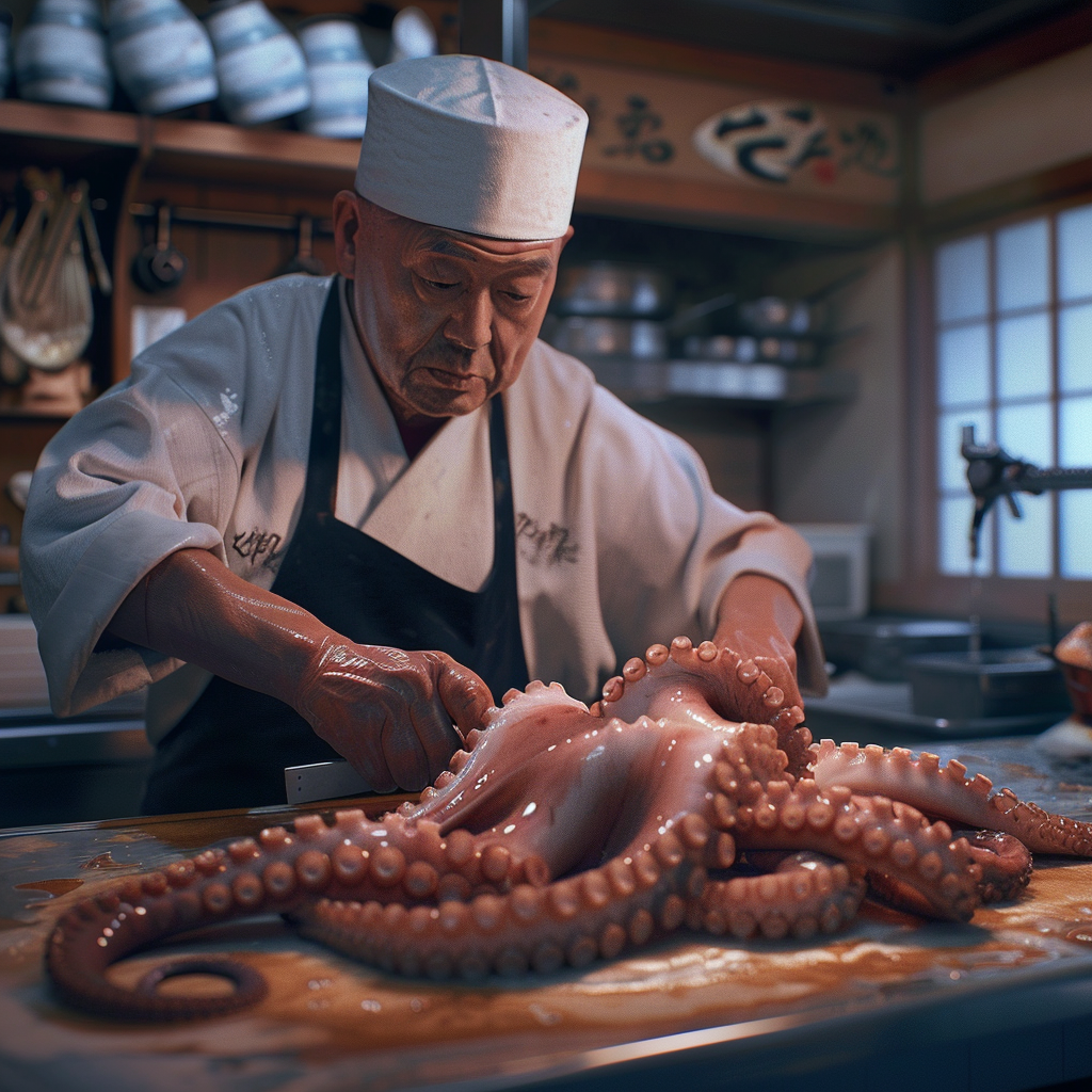La culture du poulpe au Japon