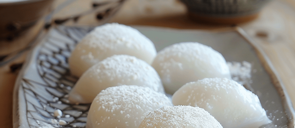 mochi daifuku blanc japonais traditionnel