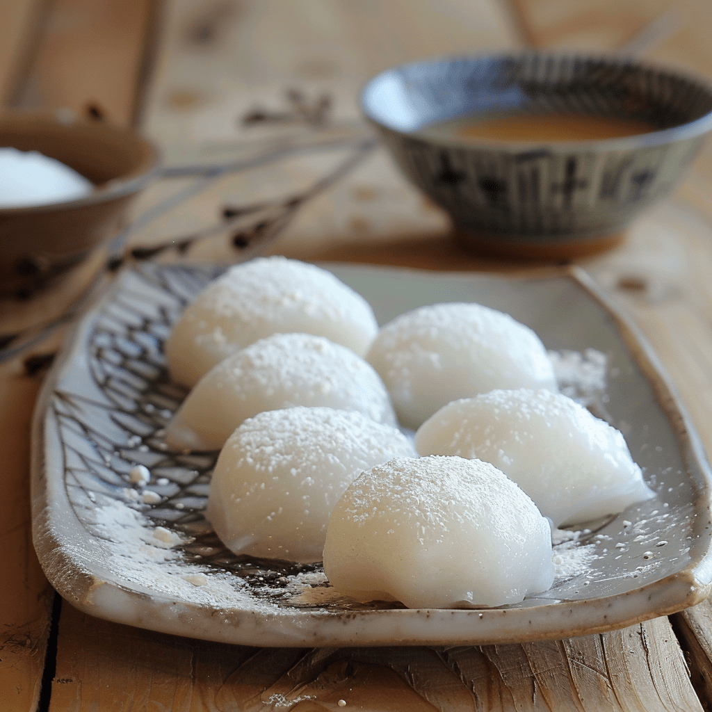 mochi daifuku blanc japonais traditionnel